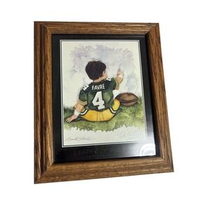 Brett Favre #4, "Leader of the Pack" NFL Baby Frame Oak Wood Packers whimsical